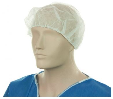 [LMD30015] Polypropylene Bouffant Hats - White, 610mm Wide, 12gsm (600) *For Larger Hair Styles  