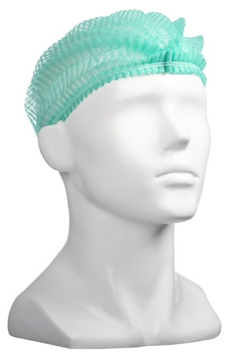 [LMD30035] Polypropylene Crimp Hats - Green, 530mm Wide, 12gsm (1000)   