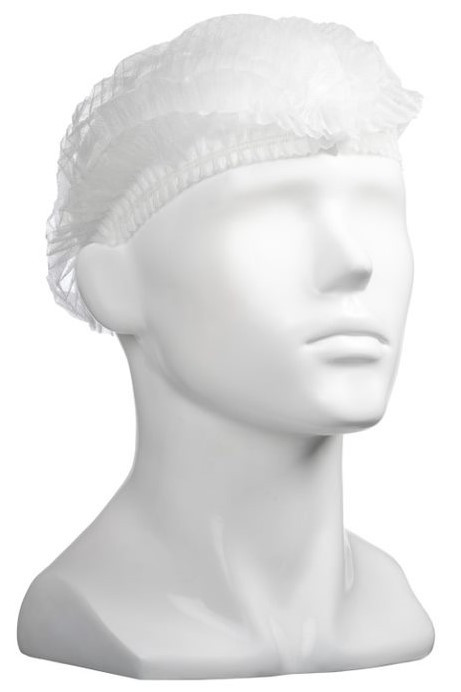 [LMD30045] Polypropylene Crimp Hats - White, 530mm Wide, 12gsm (1000)   