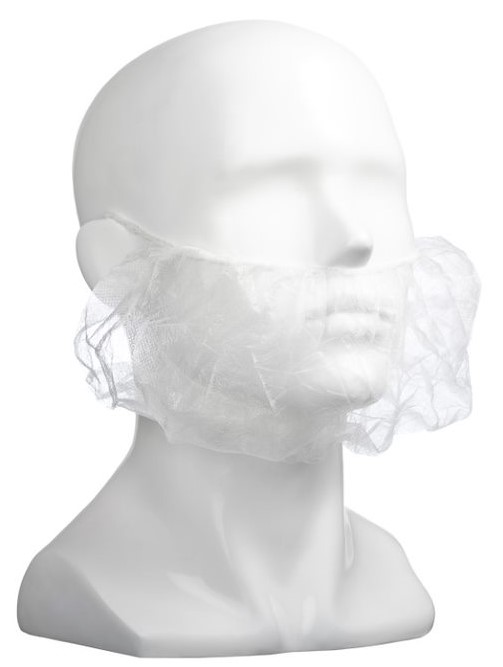 Polypropylene Beard Covers Single Loop - White, 230mm x 430mm, 12gsm (1000)    