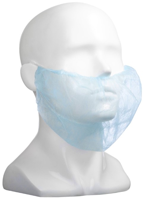 Polypropylene Beard Covers Double Loop - Blue, 230mm x 430mm, 12gsm (1000)    