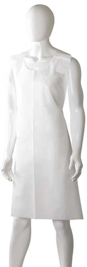 Polyethylene Back Tie Apron - White, 800mm x 1250mm x 30mu (500) *Heavy Duty 