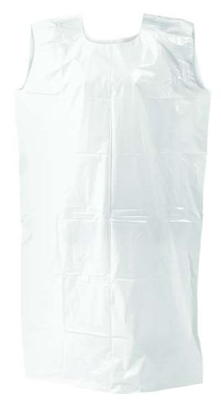 [LMD30330] Polyethylene Sleeveless Aprons - White, 800mm x 1400mm x 30mu (250)