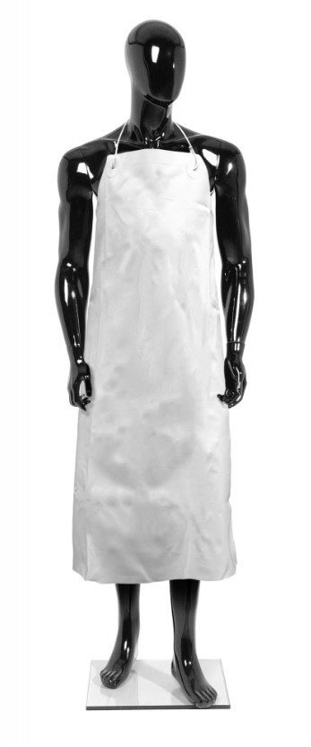 [LMD30340] Reusable PVC Apron with Hooks - White, 900mm x 1200mm, 300mu (20)