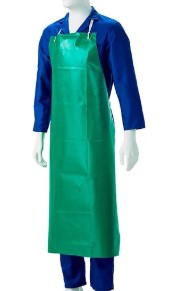 Reusable PVC Apron with Hooks - Green, 900mm x 1200mm, 300mu (20)