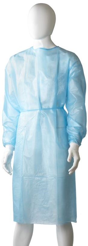 [LMD30490] Polypropylene Coated Isolation Gown - Blue, 1200mm x 1400mm, 40gsm (40) *Liquid Proof       