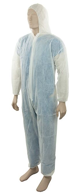 Polypropylene Coverall - White, S, 50gsm (18) *Basic Coverall            