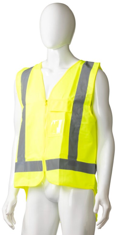 High Visibility Day/Night Safety Vest - Yellow, L, 120g Polyester Fabric (24)