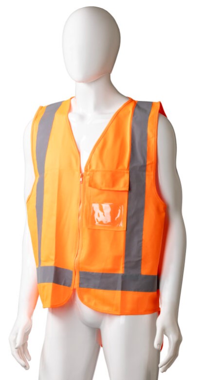 [LMD30701] High Visibility Day/Night Safety Vest - Orange, M, 120g Polyester Fabric (24)