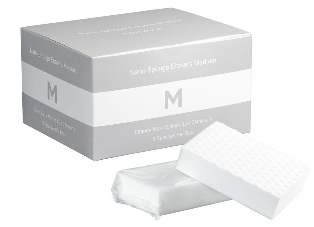 Nano Sponge Erasers Medium - White, 100mm x 150mm x 35mm (40) 