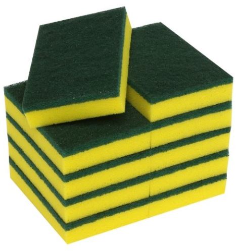[LMD33110] Premium Scouring Sponges - Yellow/Green, 100mm x 150mm x 30mm (40) *Full Size