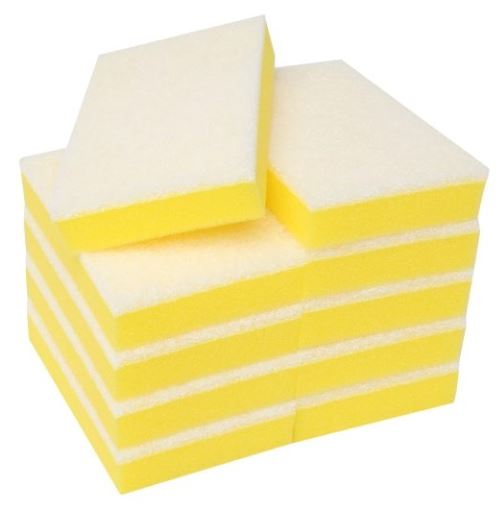 [LMD33111] Non Scratch Scouring Sponges - Yellow/White, 100mm x 150mm x 30mm (40) *Full Size