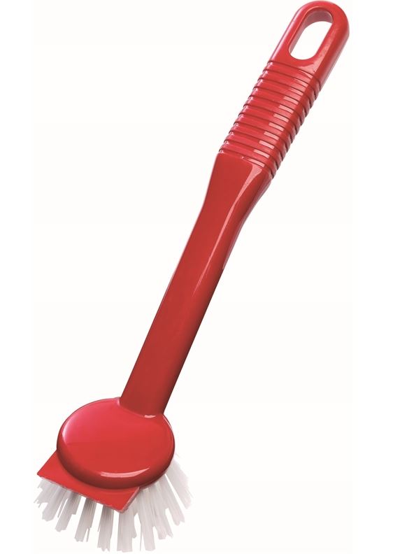 Standard Dish Brush - Red, Front Scraper (12)