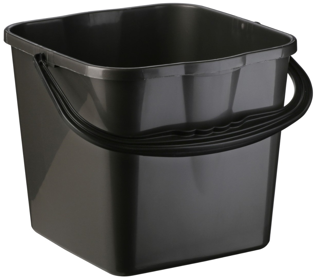 Square Bucket - Black, 12L Capacity (24)  