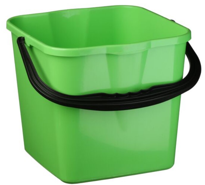 Square Bucket - Green, 12L Capacity (24)  
