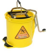 Metal Wringer Bucket - Yellow, 16L Capacity (2)