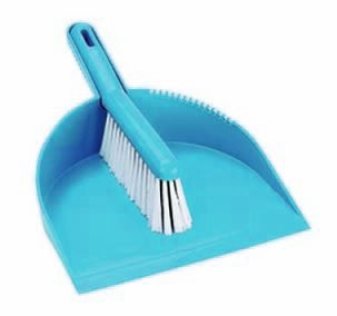 Deluxe Brush & Pan Set - Blue, Soft Bristles (6)