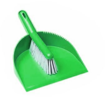 [LMD33805] Deluxe Brush & Pan Set - Green, Soft Bristles (6)