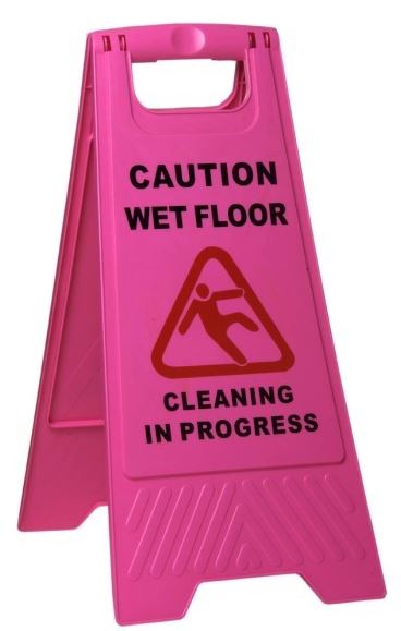 [LMD33986] Safety Sign Wet Floor - Pink, 290mm x 660mm (10) 