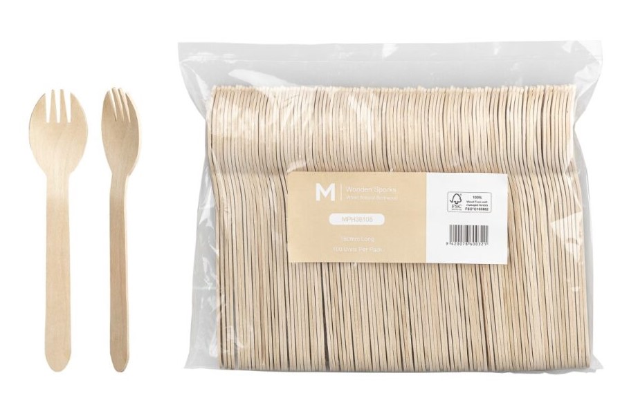 Wooden Spork - Natural, 160mm Long, FSC 100%® (1000)  