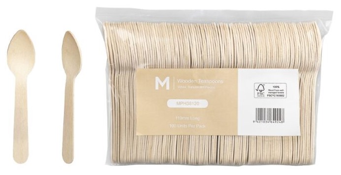 Wooden Teaspoon - Natural, 110mm Long, FSC 100%® (1000)  