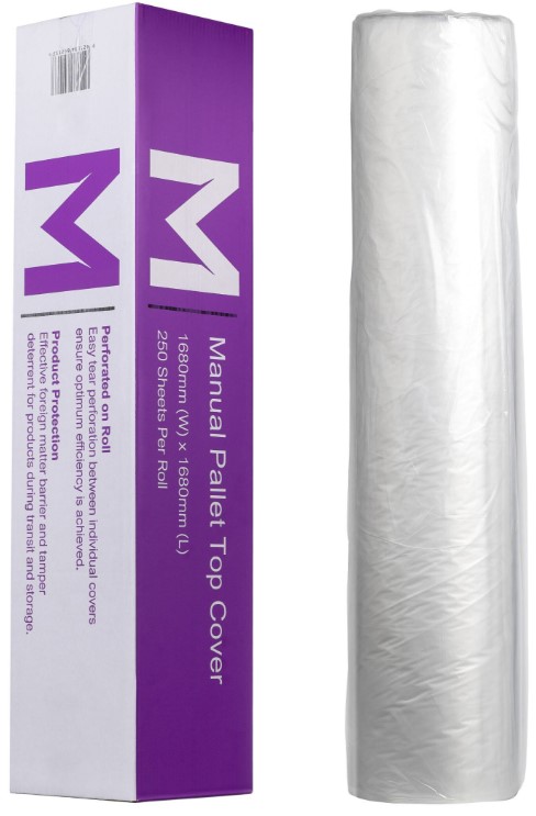 [LMD4320] Manual Polyethylene Pallet Cover - Clear, 1680mm x 1680mm x 20mu (250) 