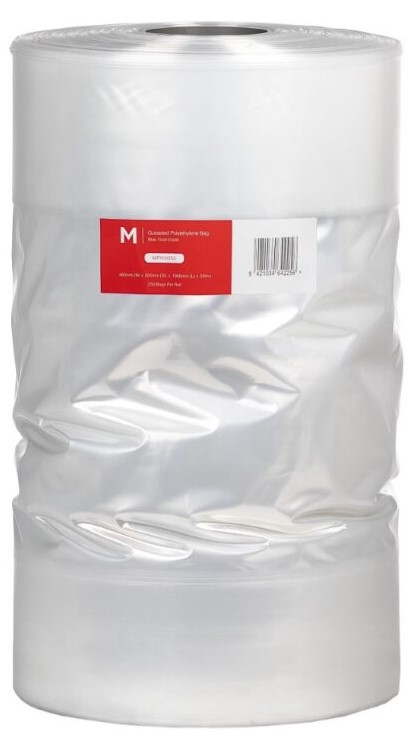 POR Gusseted Polyethylene Bag - Clear, 460mm x 200mm x 1000mm x 50mu (250) 