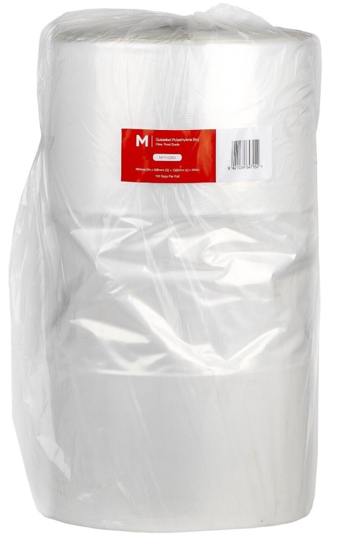 POR Gusseted Polyethylene Bag - Clear, 460mm x 300mm x 1500mm x 50mu (150)
