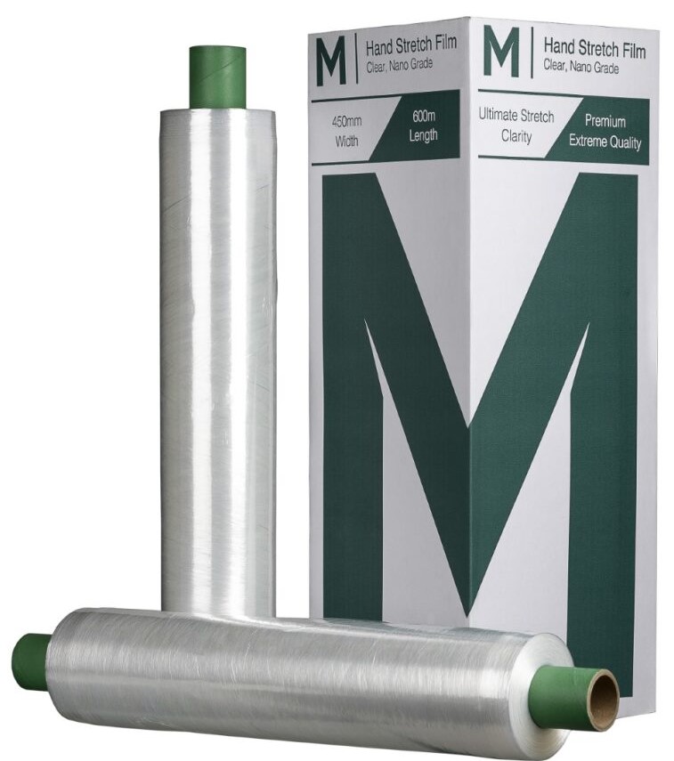 [LMD8000] Prestretch Hand Stretch Film - Clear, 450mm x 600m x 6mu (4) *Extended Core