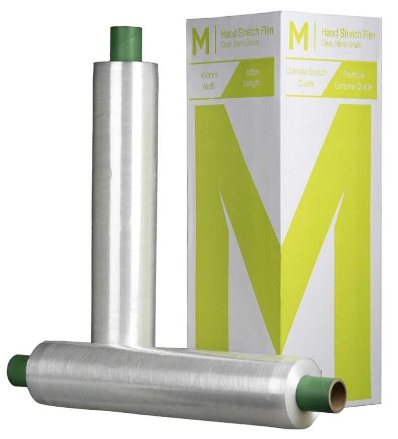 [LMD8010] Prestretch Hand Stretch Film - Clear, 450mm x 400m x 9mu (4) *Extended Core  