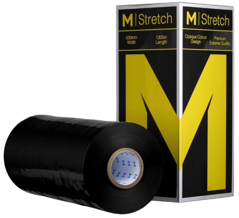 [LMD9255] Cast Machine Stretch Film - Black, 500mm x 1305m x 25mu (1) 