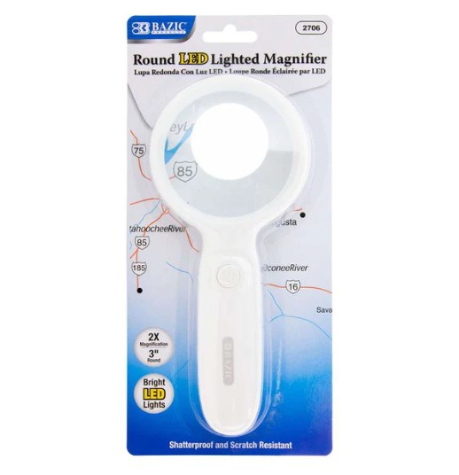 Bazic 3" Round 2X Led Lighted Magnifier (6)