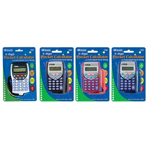 Bazic 8-Digit Pocket Size Calculator With Neck String (24)