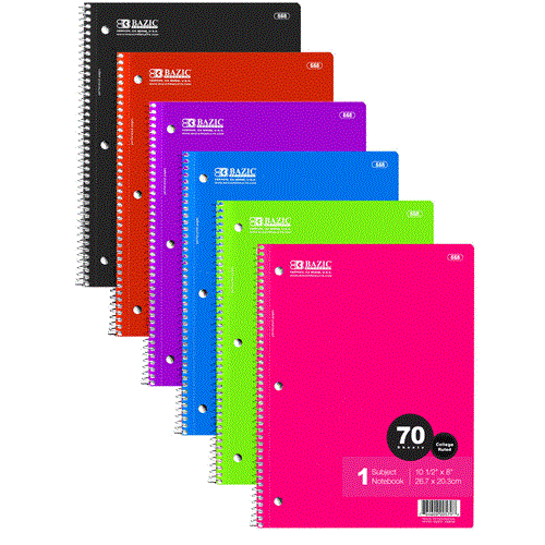 Bazic C/R 70 Ct. 1-Subject Spiral Notebook (24)