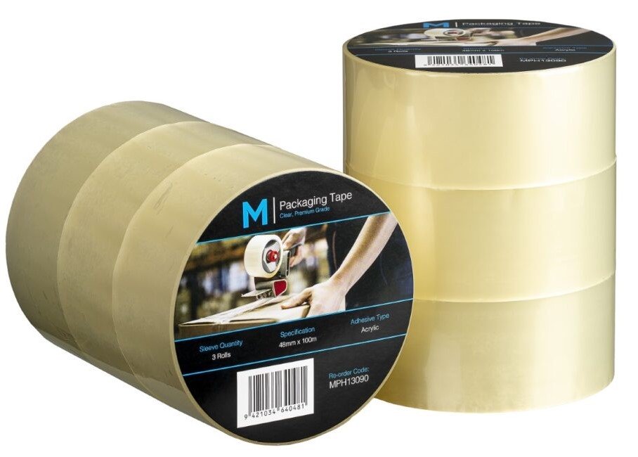 [LMD13080] Premium Acrylic Packaging Tape - Clear, 72mm x 100m x 55mu (24)