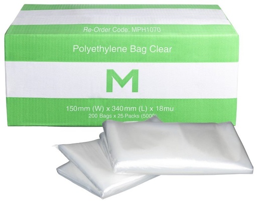[LMD1070] FP Polyethylene Bag w/Flap - Clear, 150mm x 340mm x 18mu (5000)