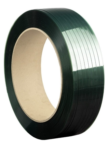 [LMD11050] PET Strapping Band Embossed - Green, 9.2mm x 3000m x 0.65mm, 225kgf (1)      