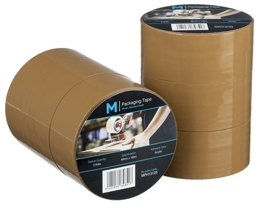 [LMD13123] Regular Acrylic Packaging Tape - Brown, 48mm x 100m x 45mu (36)