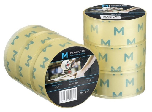 [LMD13155] Low Noise Acrylic Packaging Tape - Clear, 48mm x 100m x 55mu (36) *Silent Application