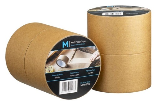 [LMD13360] Kraft Paper Packaging Tape - Tan, 72mm x 50m x 125mu (24)
