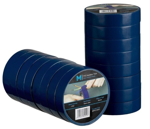 [LMD13441] PVC Electrical Insulation Tape - Blue, 18mm x 20m x 180mu (96)