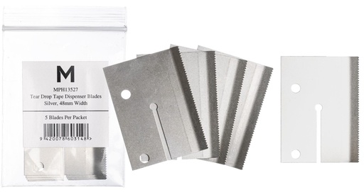 [LMD13527] Tear Drop Dispenser Replacement Blade - Silver, 48mm Size (5) 