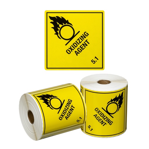 [LMD15270] DG Label Oxidizing Agent 5.1 - Yellow/Black, 99mm x 99mm (500) 