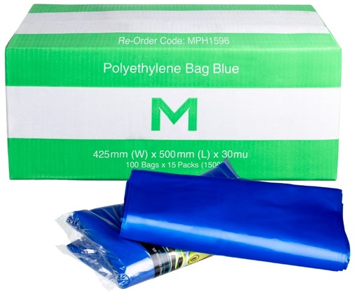 [LMD1596] FP Polyethylene Bag - Blue, 425mm x 500mm x 30mu (1500)