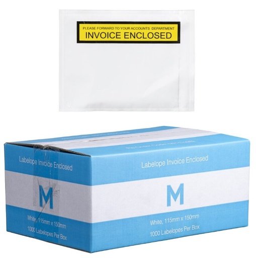 [LMD15982] Plastic Labelope Invoice Enclosed - White, 115mm x 150mm (1000)          