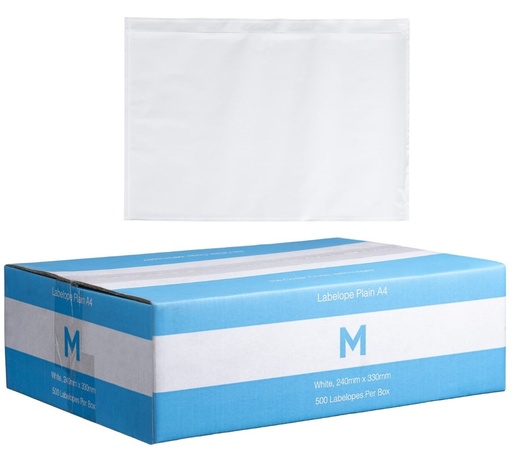 [LMD15987] Plastic Labelope Plain A4 - White, 240mm x 330mm (500)           