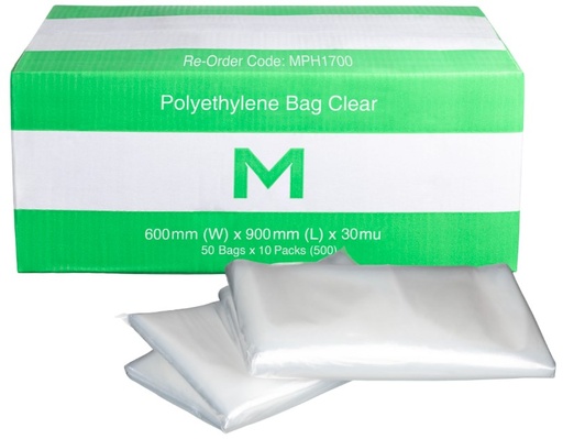 [LMD1700] FP Polyethylene Bag - Clear, 600mm x 900mm x 30mu (500)