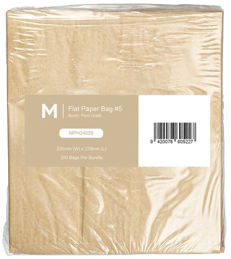 [LMD24020] Paper Bag #5 - Brown, 235mm x 270mm, 40gsm (500) 
