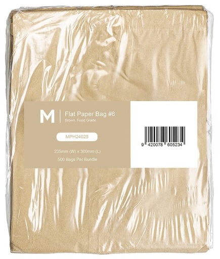 [LMD24025] Paper Bag #6 - Brown, 235mm x 300mm, 40gsm (500)