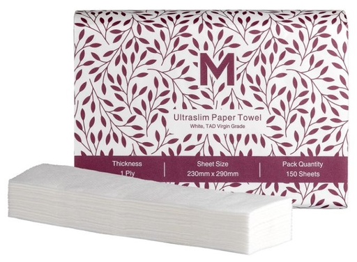 [LMD27095] Luxury TAD Ultraslim Paper Towel - White, 230mm x 290mm, 1 Ply, FSC Mix® (3000) 